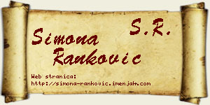 Simona Ranković vizit kartica